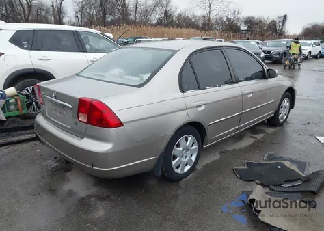 2002 Honda Civic Ex из США, поврежденный, VIN 1HGES26752L038620